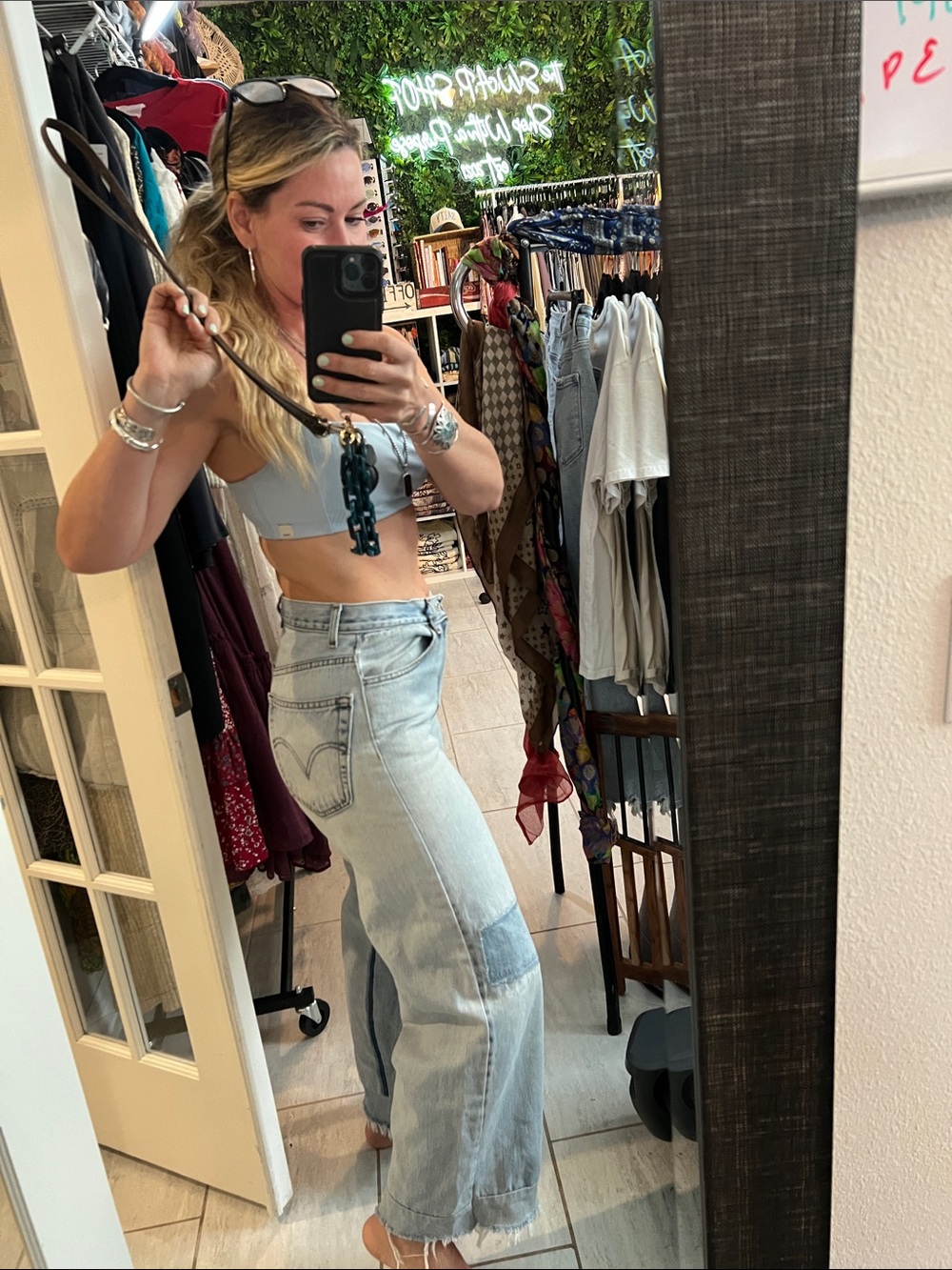 B Sides Levi’s 505 Denim Jeans Wide reworked Marcel culotte